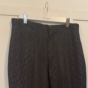 Fendi Black Logo Trousers Slacks Pants